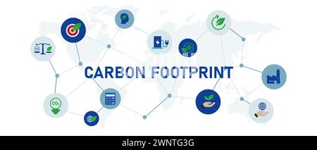 CO2-Fußabdruck Treibhausgas-Reduzierung umweltfreundliche Umweltökologie Stock Vektor