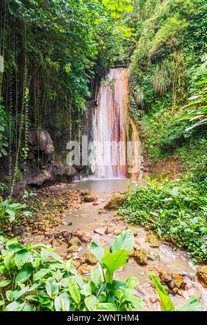 Diamant-Wasserfall und Botanischer Garten Soufriere, Saint Lucia, Westindien, Ostkaribik Stockfoto