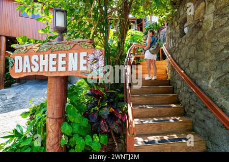 Dasheen Restaurant, Ladera Resort fünf Sterne openair Eco Concept Resort Soufriere, Saint Lucia, Westindien, Ostkaribik Stockfoto