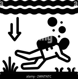 Symbol für Tiefe, Tauchen Stock Vektor