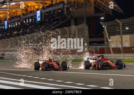 MANAMA, BAHRAIN, Bahrain International Circuit, 2. März 2024: Charles Leclerc und Carlos Sainz von Scuderia Ferrari während der Formel 1 Bahrain Grand PR Stockfoto