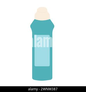 Toilettenreiniger isoliert auf weißem Hintergrund. Waschhausbedarf. Flüssiges Produkt in der Flasche. Illustration der Vektorabwicklung. Stock Vektor