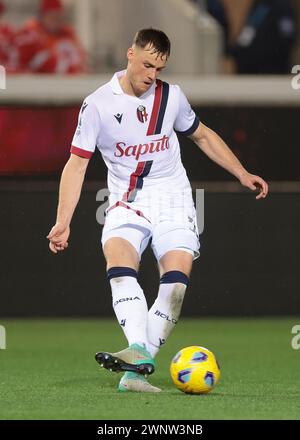 Bergamo, Italien. März 2024. Sam Beukema von Bologna FC während des Spiels der Serie A im Gewiss Stadium in Bergamo. Der Bildnachweis sollte lauten: Jonathan Moscrop/Sportimage Credit: Sportimage Ltd/Alamy Live News Stockfoto