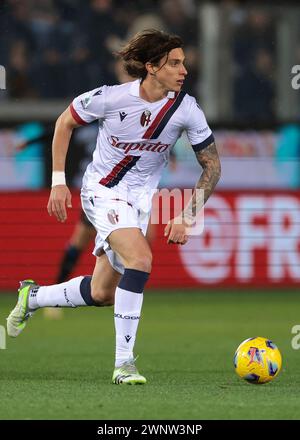 Bergamo, Italien. März 2024. Riccardo Calafiori vom FC Bologna während des Spiels der Serie A im Gewiss-Stadion in Bergamo. Der Bildnachweis sollte lauten: Jonathan Moscrop/Sportimage Credit: Sportimage Ltd/Alamy Live News Stockfoto