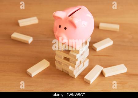 Schweinebank auf Blöcken Stockfoto