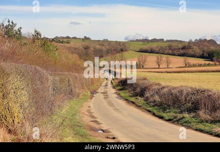 Eine englische ländliche Landschaft in den Chiltern Hills in South Oxfordshire im frühen Frühjahr Stockfoto