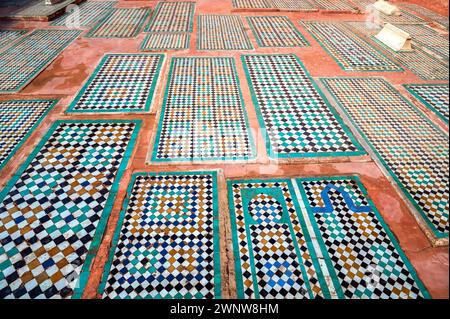 Blick auf die saadischen Gräber in Marrakesch, Marokko Stockfoto