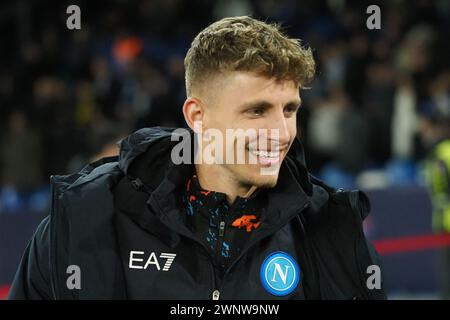 Neapel, Italien. März 2024. Jesper Lindstrom Spieler von Neapel, während des Spiels der italienischen Serie A Liga zwischen Napoli und Juvents Endergebnis, Napoli 2, Juventus 1, spielte im Diego Armando Maradona Stadion. Neapel, Italien, 03. März 2024. (Foto: Vincenzo Izzo/SIPA USA) Credit: SIPA USA/Alamy Live News Stockfoto