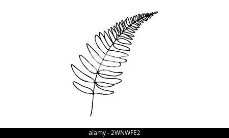 Kontinuierliche eine Strichzeichnung Farn, exotischen und tropischen  Pflanzen Stock-Vektorgrafik - Alamy
