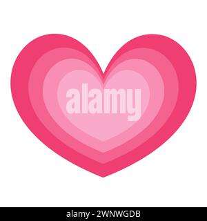 Rosa Konzentrische Herzen Vektor-Illustration Stock Vektor