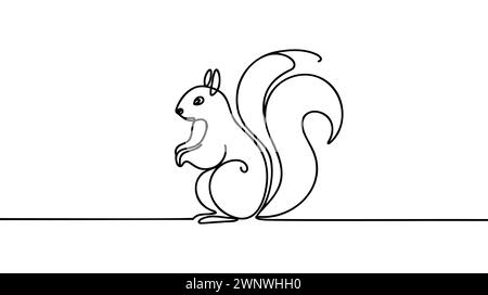 Einzelne kontinuierliche Linie Zeichnung von Luxus-Eichhörnchen für Unternehmen Logo Identität. Company Icon Konzept aus Chippmunk tierische Form. Moderne Einliniung Stock Vektor