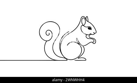 Einzelne kontinuierliche Linie Zeichnung von Luxus-Eichhörnchen für Unternehmen Logo Identität. Company Icon Konzept aus Chippmunk tierische Form. Moderne Einliniung Stock Vektor