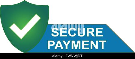Secure Payment Shield, Secure Payment Badge Label, Zahlungssicherheit, Secure Protected Payments Symbol Stock Vektor