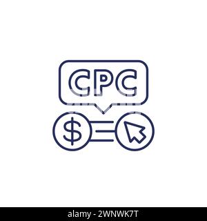 CPC-Zeilensymbol, Kosten pro Klick Stock Vektor