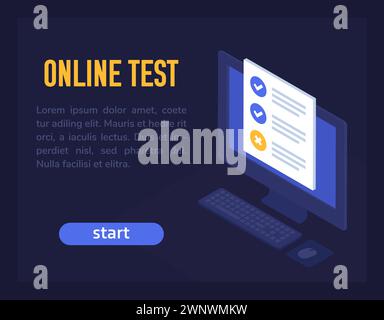 Online-Test-Vektor-Bannerdesign für Web Stock Vektor