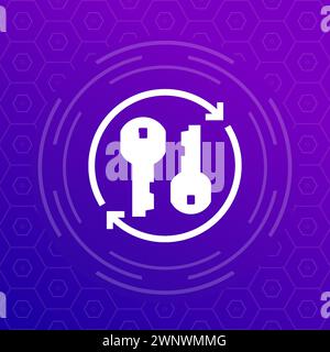 Schlüsselsymbol für Web und Apps ändern Stock Vektor