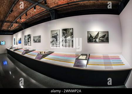 BARCELONA, SPANIEN - 1. MÄRZ 2022: Die Fotoabteilung im Museum d'Història de Catalunya befindet sich im Gebäude Palau de Mar (1880-1890). Stockfoto