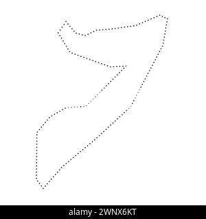 Vereinfachte Karte für Somalia. Schwarz gepunktete Kontur. Einfaches Vektorsymbol. Stock Vektor
