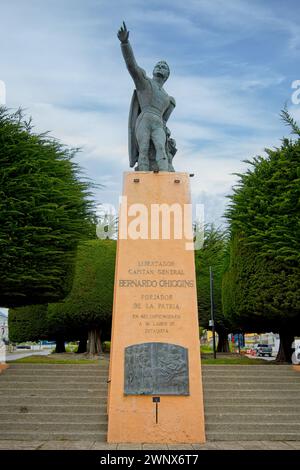 Als Denkmal für Bernardo O’Higgins deziert, war er ein chilenischer Unabhängigkeitsführer, der Chile im chilenischen Unabhängigkeitskrieg von der spanischen Herrschaft befreite. Stockfoto