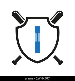 Letter I Baseball Logo Design Vektorvorlage. Baseball Club Symbol Stock Vektor