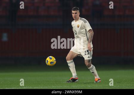 Monza, Italien. März 2024. Gianluca Mancini von AS Roma während des Spiels der Serie A im U-Power Stadium in Monza. Der Bildnachweis sollte lauten: Jonathan Moscrop/Sportimage Credit: Sportimage Ltd/Alamy Live News Stockfoto