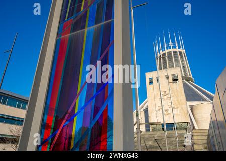 Liverpool Metropolitan Cathedral an einem sonnigen Morgen Stockfoto