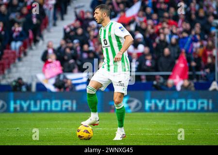 März 2024; Metropolitano Stadium, Madrid, Spanien, spanischer La Liga Fußball, Atletico Madrid gegen Real Betis; Guido Rodr&#xed;guez Stockfoto