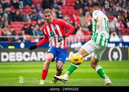 März 2024; Metropolitano Stadium, Madrid, Spanien, spanischer La Liga Fußball, Atletico Madrid gegen Real Betis; de Paul Stockfoto