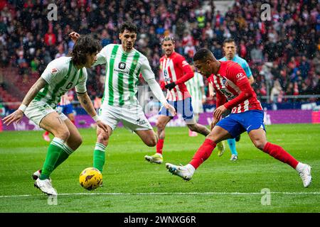 März 2024; Metropolitano Stadium Madrid, Spanien, spanischer La Liga Fußball, Atletico Madrid gegen Real Betis; Samu Lino Stockfoto