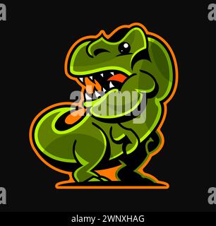 Neonlicht-Dinosaurier-Illustration. Vektorgrafiken für T-Shirt-Prints und andere Verwendungszwecke. Stock Vektor