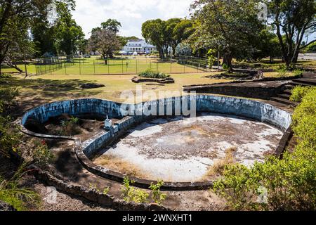 Das Barbadian State House, auch bekannt als Government House. Das 1755 erbaute Herrenhaus aus dem 18. Jahrhundert ist die offizielle Residenz des Präsidenten von Barbados. Stockfoto