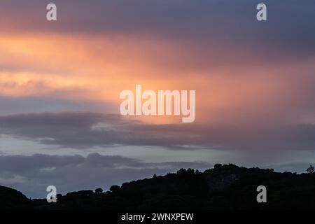 Site de Paulilles - Coucher de soleil lumineux Stockfoto