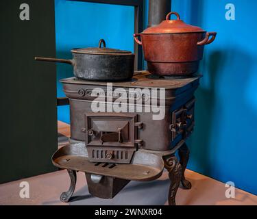 Cerdà Museum in Puigcerdà. Zimmer, die ein traditionelles Cerdanya-Haus nachbilden (Puigcerdà, Girona, Katalonien, Spanien, Pyrenäen) Stockfoto