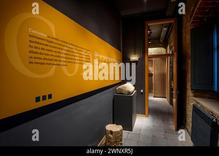Cerdà Museum, in Puigcerdà. Raum für das ehemalige Kloster der Klosterschwestern von Puigcerdà (Cerdanya, Girona, Katalonien, Spanien, Pyrenäen) Stockfoto