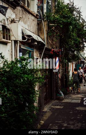 Friseurladen in der Altstadt von Suzhou Stockfoto