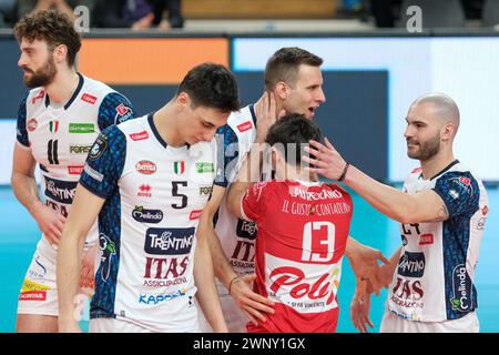 ITAS Trentino VS Berlin Recyclin Volleys - Viertelfinale der CEV Men Volley Champions League 2023/24 Stockfoto