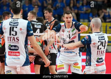 ITAS Trentino VS Berlin Recyclin Volleys - Viertelfinale der CEV Men Volley Champions League 2023/24 Stockfoto