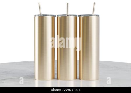 Dünner 20-ml-Becher zur Sublimation. 3D-Rendering Stockfoto