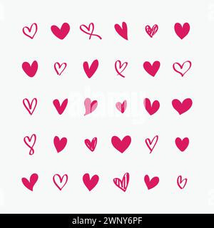 Herz-Symbol-Vektor-Bundle-Sammlung, Valentinstag-Zeichen, Liebe Symbol isoliert, Vektor-Illustration Stock Vektor