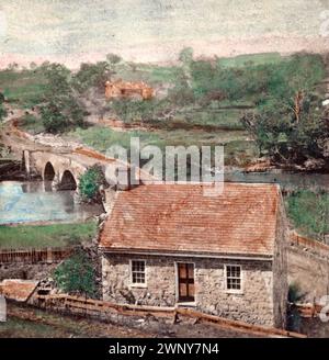 Brücke am Boonsboro Pike, Antietam, Maryland - Steinhaus auf der östlichen Seite der Antietam Bridge 1862 Stockfoto