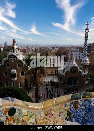 Park Güell der berühmteste Park Barcelonas Stockfoto