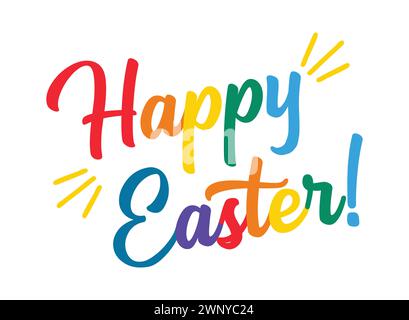 Vektor Hand gezeichnet Happy Easter Zitat. Stock Vektor