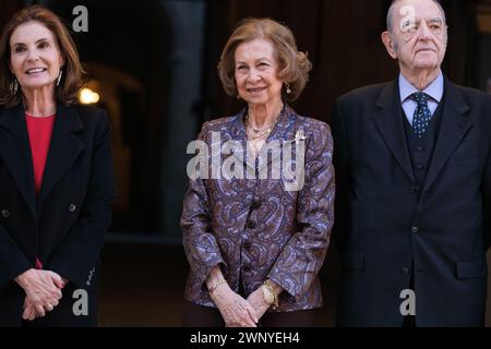 Madrid, Spanien. März 2024. Königin Sofia nimmt am 4. März 2024 an der Real Academia de Bellas Artes in Madrid, Spanien, an den „Iberoamerican Patronage Awards“ der Callia Foundation 2024 Teil. (Foto: Oscar Gonzalez/SIPA USA) (Foto: Oscar Gonzalez/SIPA USA) Credit: SIPA USA/Alamy Live News Stockfoto