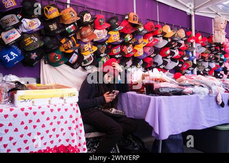 9th Street (in der Nähe der Central Avenue). Ein mexikanischer Markt im Freien/drinnen. Los Angeles, Kalifornien, USA Stockfoto