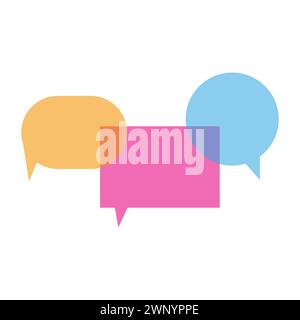 Symbol bunte Sprechblasen. Kommunikation in sozialen Medien. Mehrfarbiges Dialogkonzept. Vektorabbildung. EPS 10. Stock Vektor