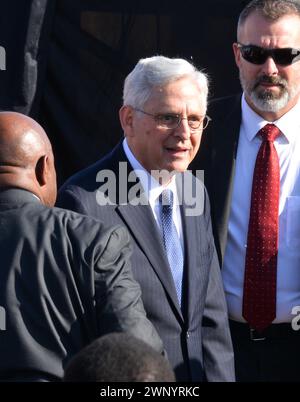 Selma, Alabama, USA. März 2024. Der US-amerikanische STAATSANWALT MERRICK GARLAND nimmt am 4. März 2024 am 59. Bridge Crossing Jubilee in Selma, Alabama, Teil. (Kreditbild: © Michael Palmer/ZUMA Press Wire) NUR REDAKTIONELLE VERWENDUNG! Nicht für kommerzielle ZWECKE! Stockfoto