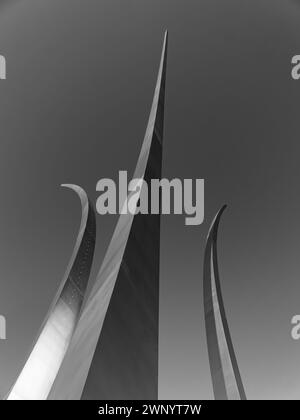 Air Force Memorial Turmspitzen in B&W, Arlington, VA, USA Stockfoto