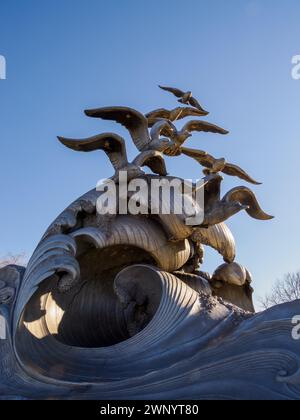 Waves and Gulls, Navy Merchant Marine Memorial, Washington, DC Stockfoto