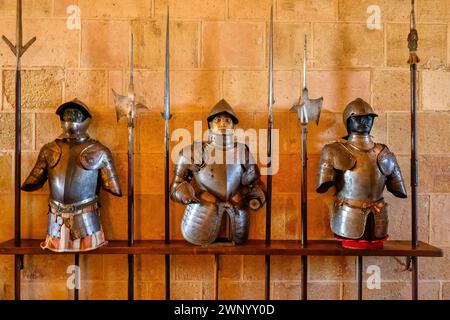 Anzug aus Metall, alcazar von SEGOVIA, SPANIEN Stockfoto