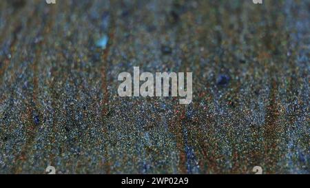 Glitzer Textur glänzende Partikel Bokeh blau Gold Stockfoto